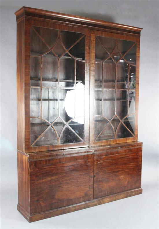 A George III mahogany straight front library bookcase, W.5ft 6in. D.1ft 3in. H.7ft. 8in.